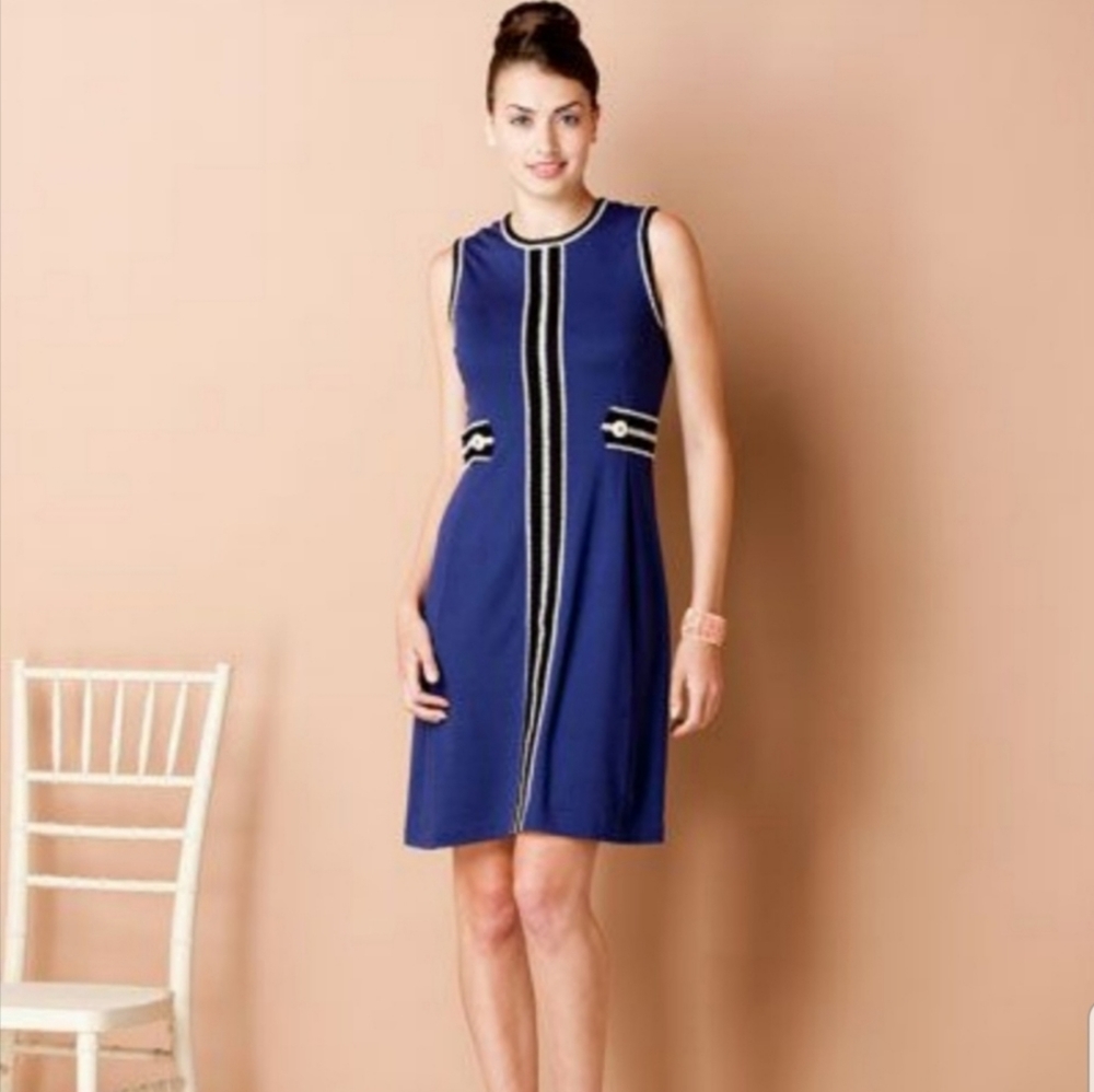 NWT Lilly Pulitzer Blue/White Fannie Shift Dress-L
